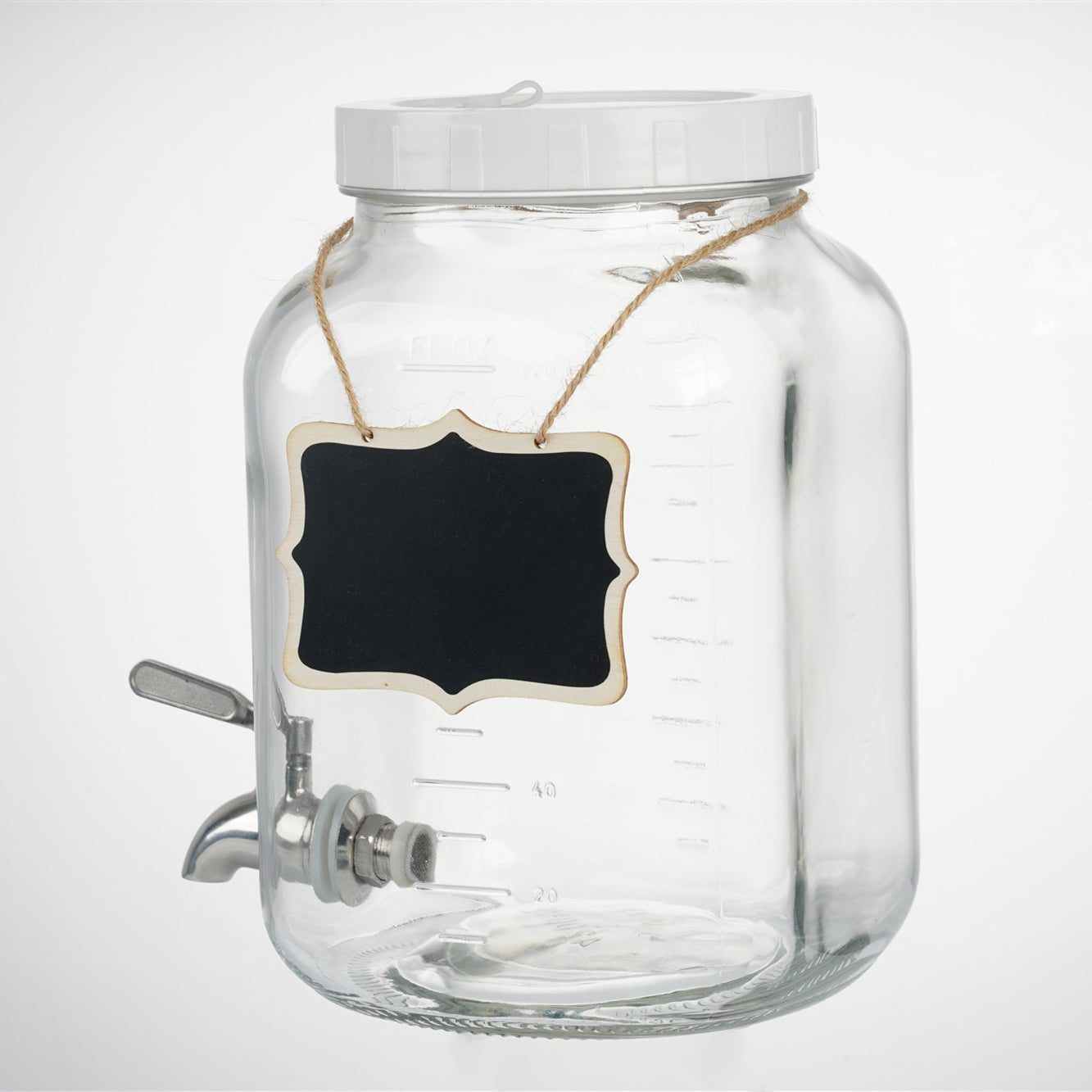 1 Gallon Drinks Dispenser Square Glass Jar