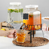 1 Gallon Drinks Dispenser Square Glass Jar