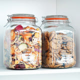 2 Pcs 1.1 Gallon Square Super Wide Mouth Glass Jar with Airtight Lids, Scale Line