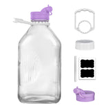 64 Oz Glass Bottle & Jar with Airtight Screw Lid & Pour Spout