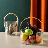 Multipurpose Glass Storage Basket with Bamboo Handle