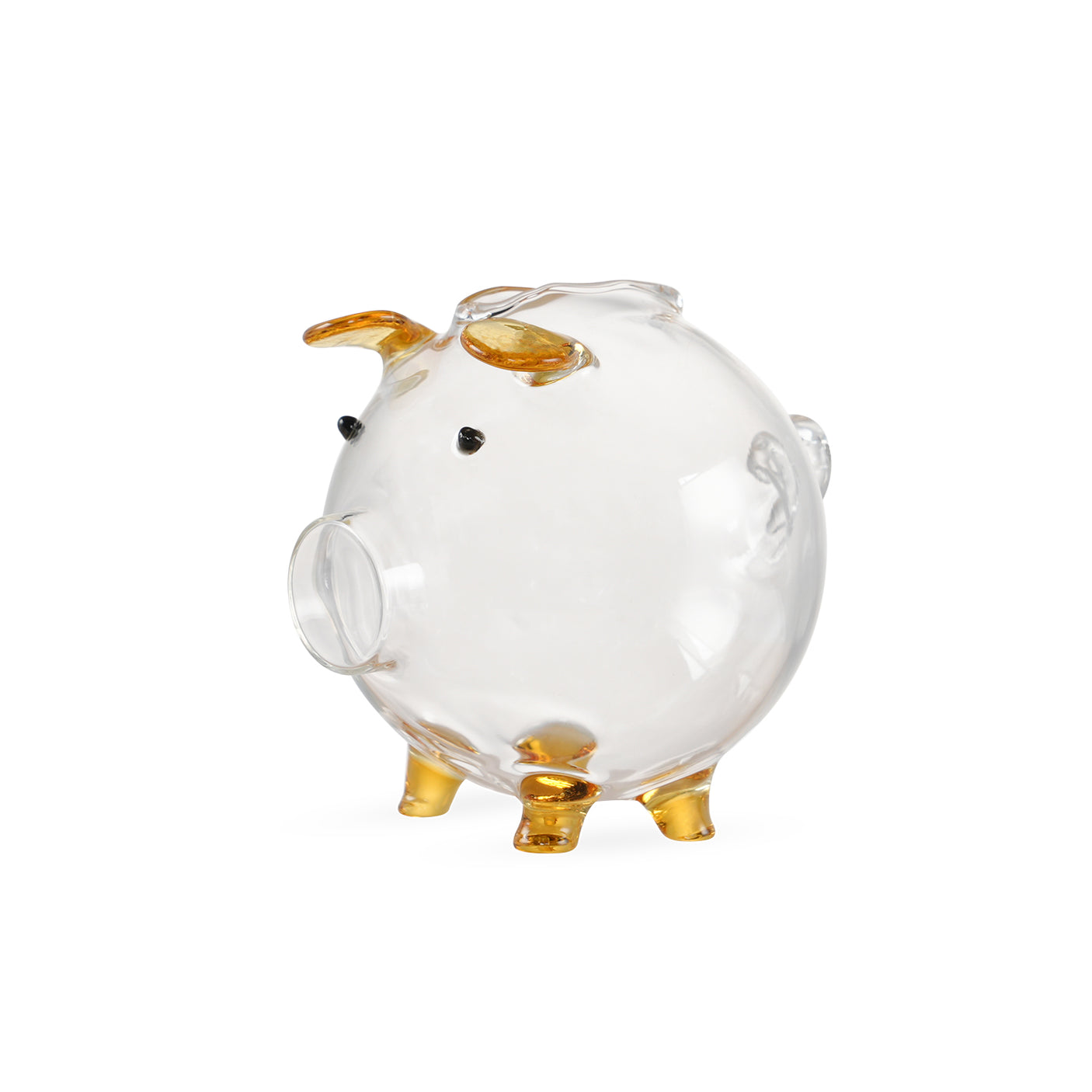 2 Pcs Mini Handmade Glass Piggy Storage Jar