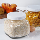 2 Pcs 0.6 Gallon Square Wide Mouth Glass Jars with Airtight Lids