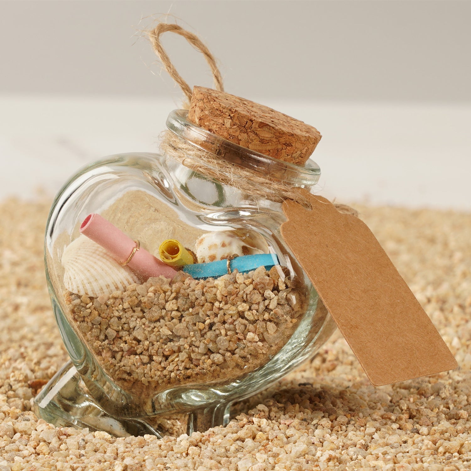 20 Pcs Heart Shaped Spell DIY Gift Jars with corks top