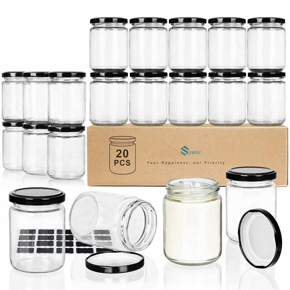 20 Pcs 8 oz Small Glass Jars with Airtight Lids