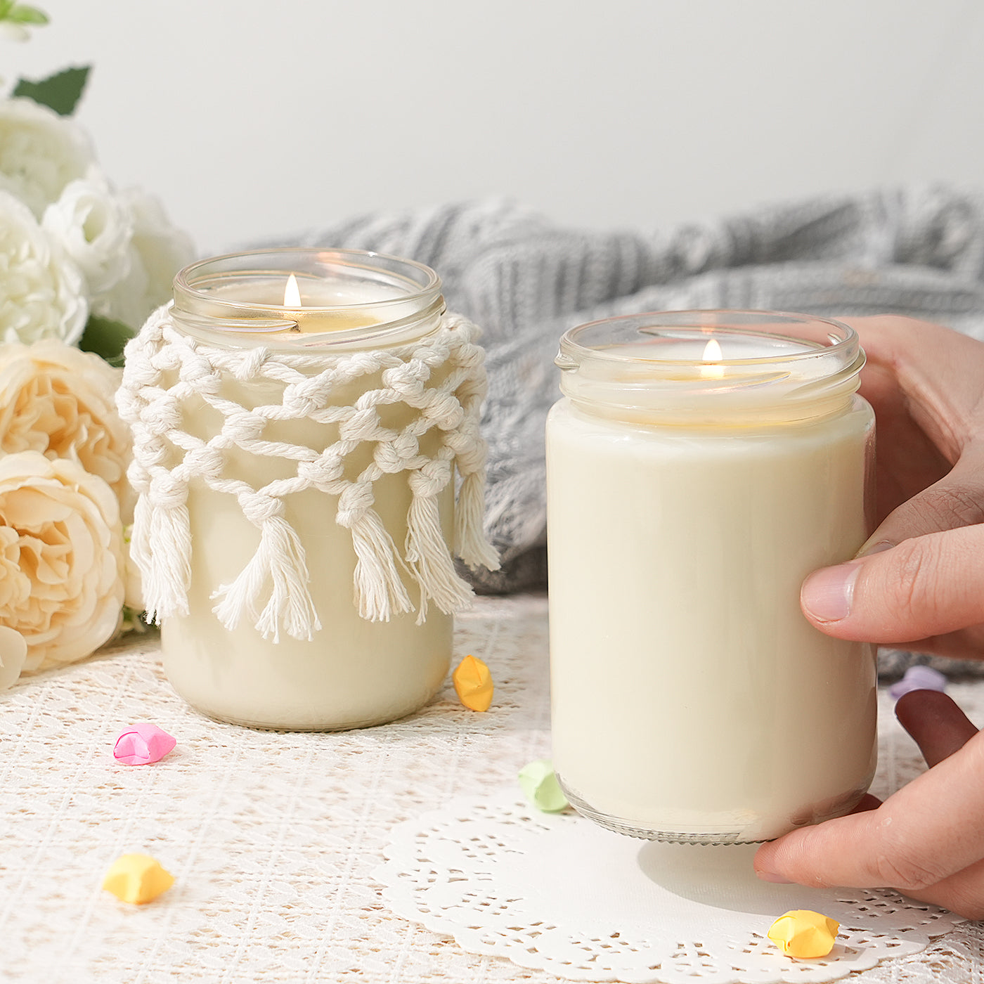 20 Pcs 12 oz Mason Jars with Airtight Metal Lid