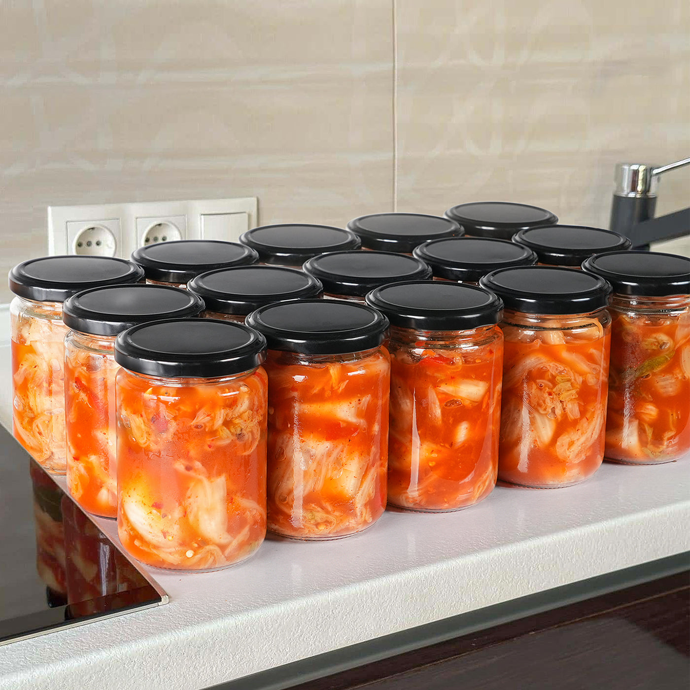 20 Pcs 12 oz Mason Jars with Airtight Metal Lid