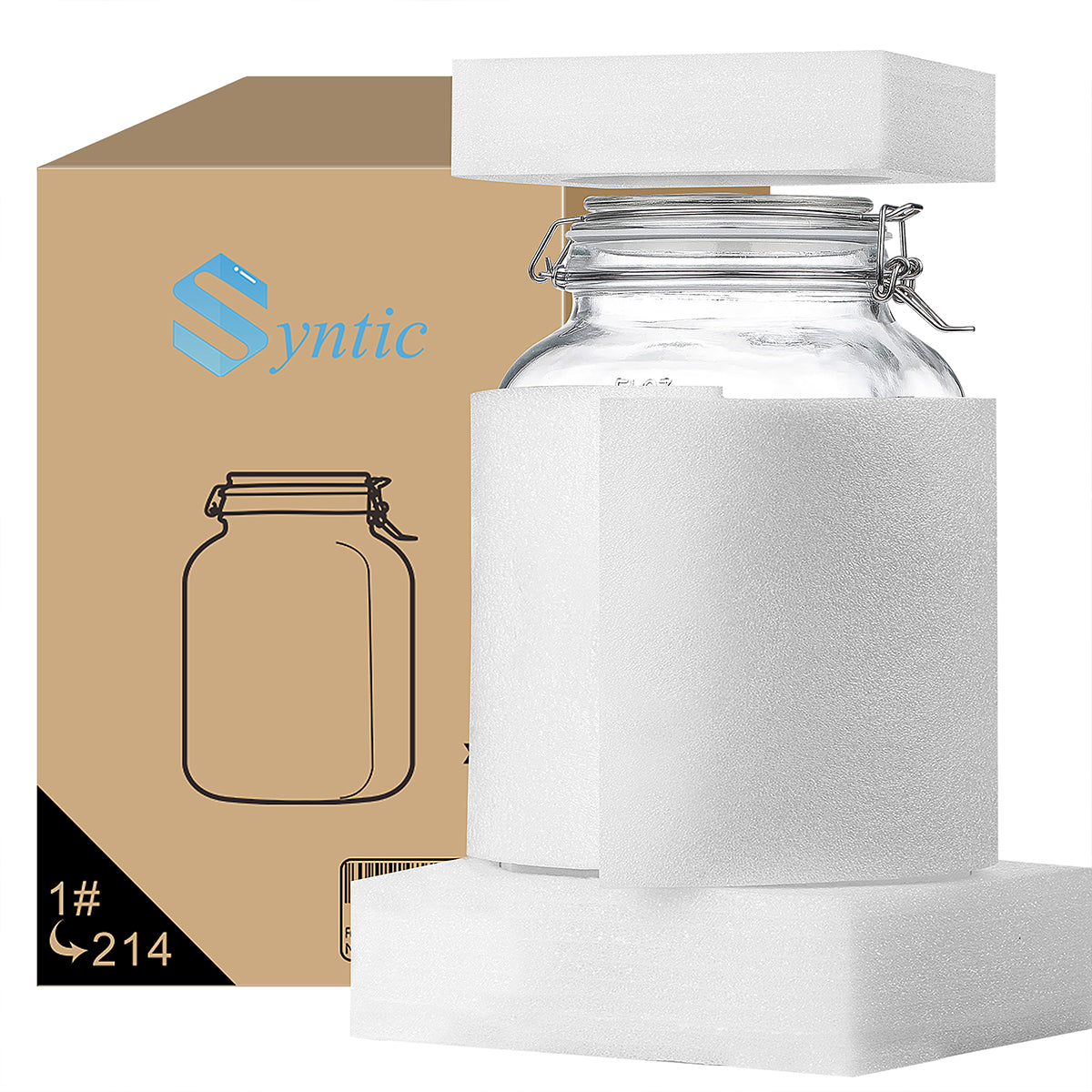 1 Gallon Square Super Wide-Mouth Glass Jars