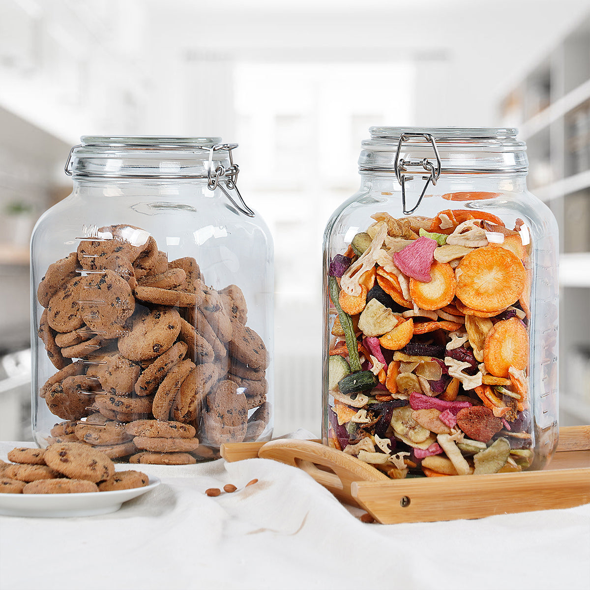 1 Gallon Square Super Wide-Mouth Glass Jars