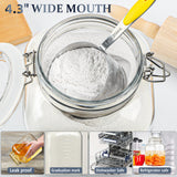 1 Pc 1 Gallon Square Super Wide-Mouth Glass Jars with Airtight Glass Lid