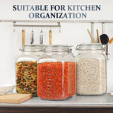 1 Pc 1 Gallon Square Super Wide-Mouth Glass Jars with Airtight Glass Lid