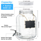 1 Gallon Drinks Dispenser Square Glass Jar