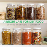 2 Pcs 1 Gallon Round Glass Jar with Airtight Screw Lid