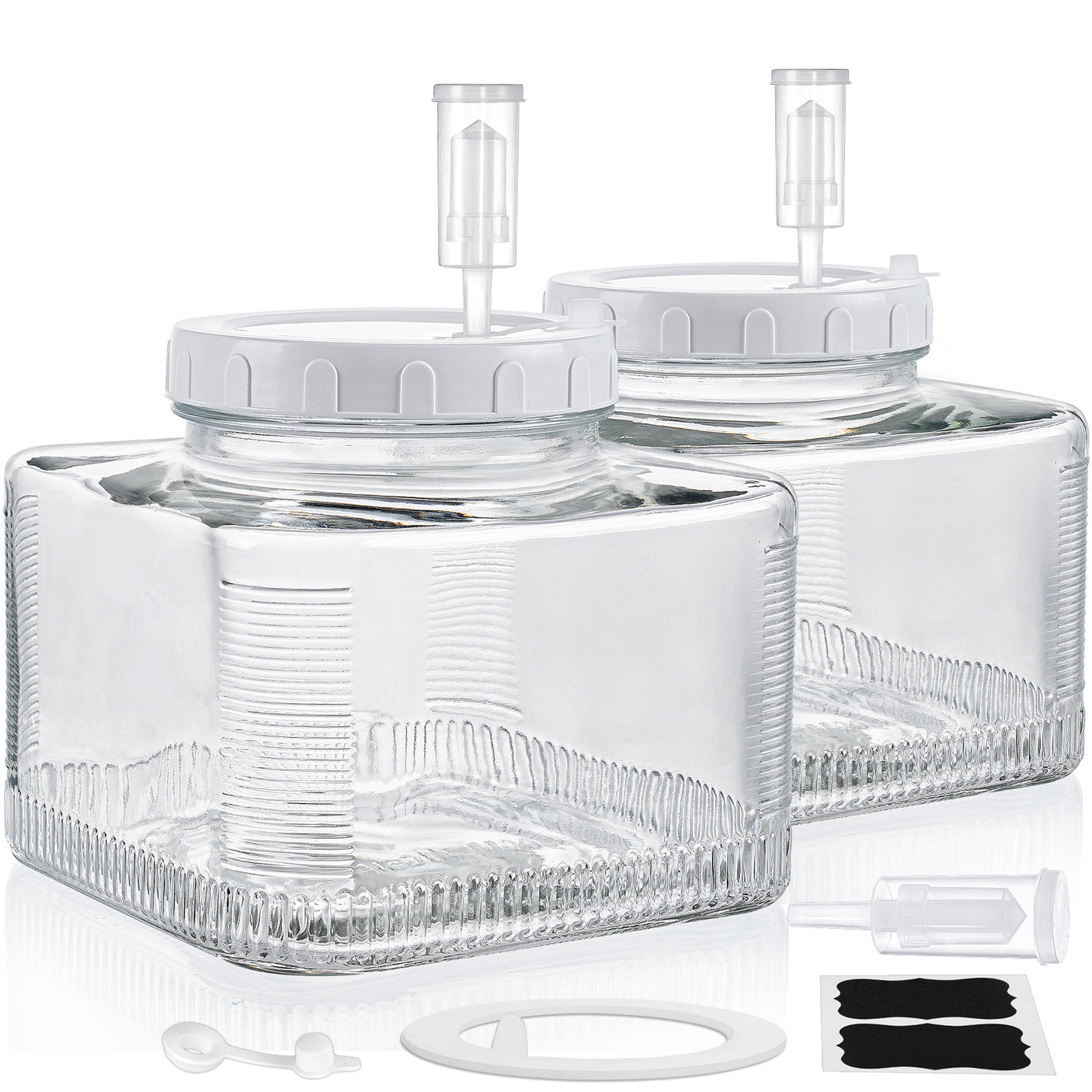 2 Pcs 1 Gallon Wide Mouth Fermentation Jars
