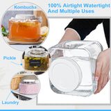 2 Pcs 1 Gallon Square Glass Jar with Airtight Scerw Lids