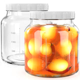 2 Pcs 79 Oz (0.6 Gallon) Round Glass Jars with Airtight Screw Lids