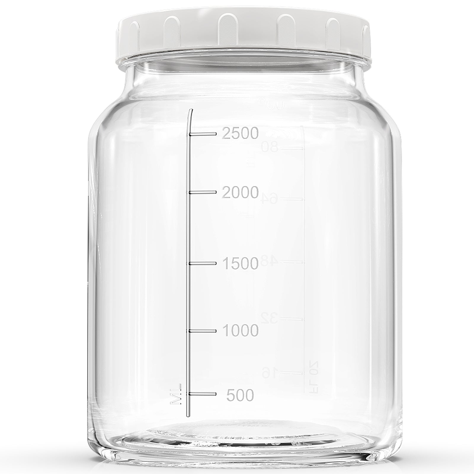 1 Pc 0.8 Gallon(3200ML) Round Glass Jars with Airtight Screw Lids