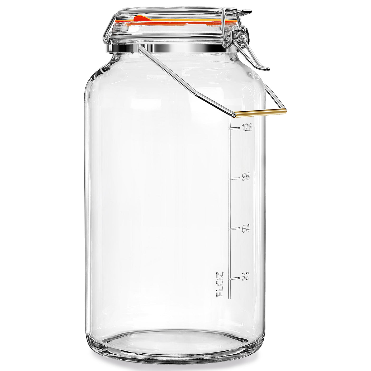 1 Pc 1.5 Gallon Wide Mouth Jar with Removable Handle & Airtight Glass Lid