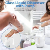 2 Pcs Pump Dispenser Bottles(With 4 Pumps and 2 Airtight Lids)