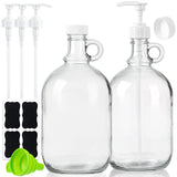 2 Pcs Pump Dispenser Bottles(With 4 Pumps and 2 Airtight Lids)