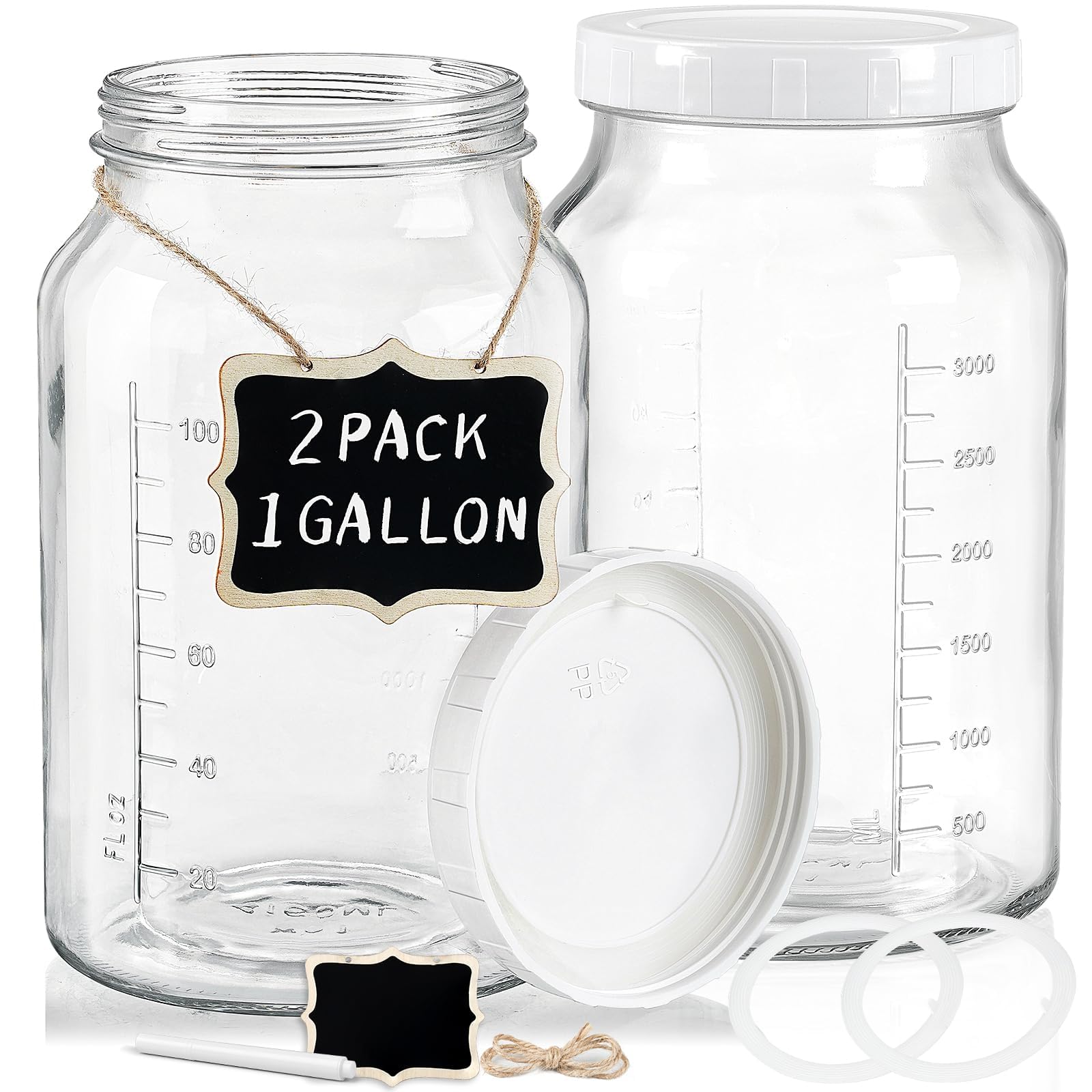 1 Gallon Multipurpose Wide Mouth Glass Jar with Airtight Screw Lid