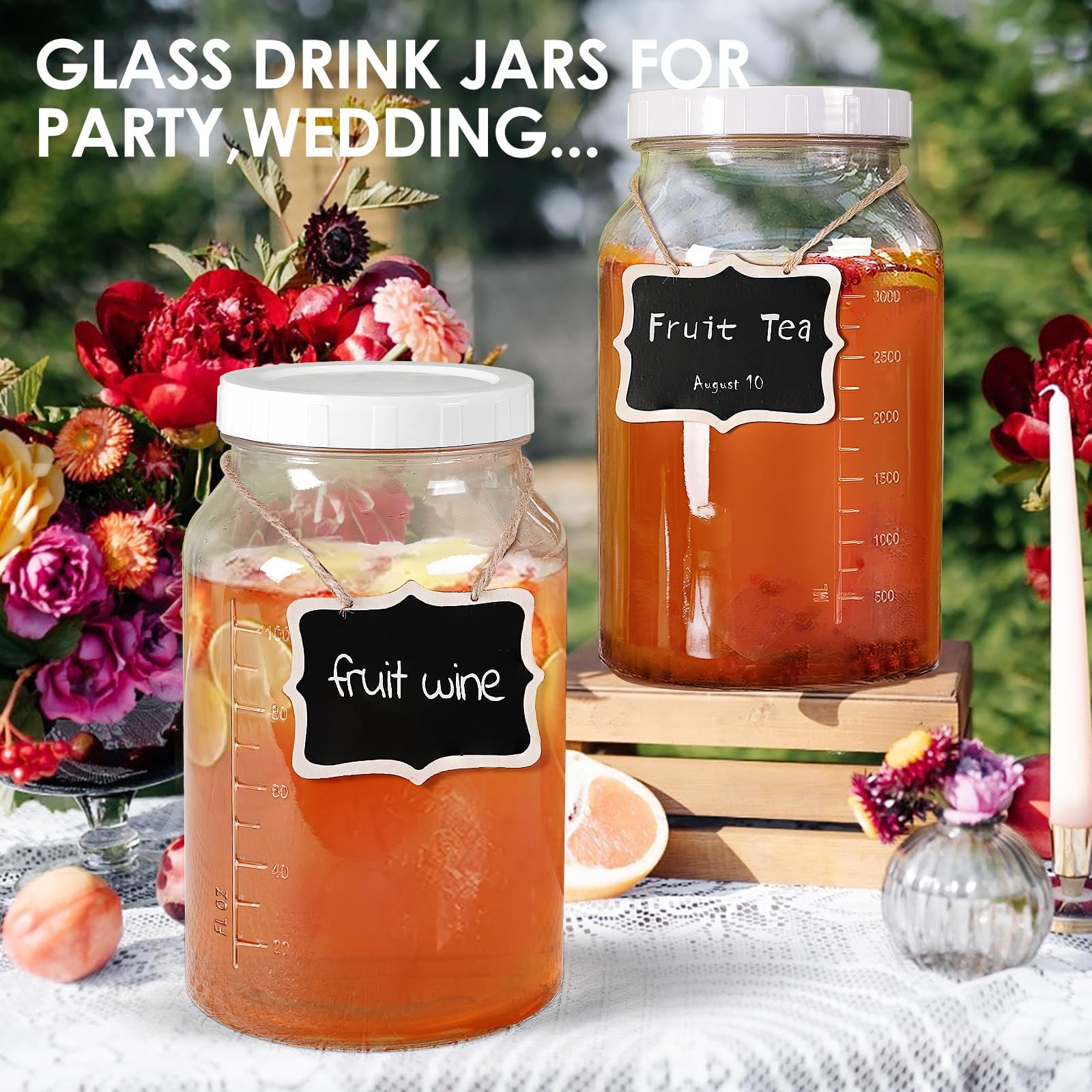 1 Gallon Multipurpose Wide Mouth Glass Jar with Airtight Screw Lid