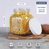 2 Pcs 0.8 Gallon Square Wide Mouth Glass Jars with Airtight Lids