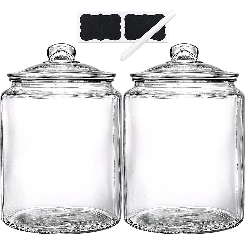 2 Pcs 1.5 Gallon Large Glass Jars with Lids