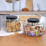 2 Pcs 1 Gallon Square Glass Jar with Airtight Scerw Lids