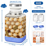 2 Pc 2 Gallon Storage Glass Jar with Dual-Layer Airtight Metal Lid, Non-slip Silicone Sleeve & Removable Handle