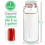 1 Pc 2 Gallon Super Large Glass jar with Removable Handle & Airtight Glass Lid