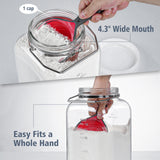 1 Pc 1.5 Gallon Square Glass Jar with Removable Handles & Airtight Screw Lids