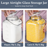 2 Pc 1.5 Gallon Glass Jars with 100% Airtight Clipped Glass Lid