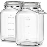 2 Pc 1.5 Gallon Glass Jars with 100% Airtight Clipped Glass Lid