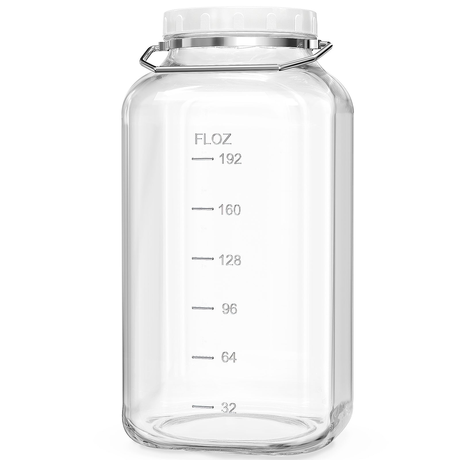 1 Pc 2 Gallon Super Large Square Glass Jar with Removable Handle & Airtight Screw Lid