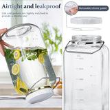 1 Pc 2 Gallon Super Large Square Glass Jar with Removable Handle & Airtight Screw Lid