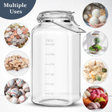 1 Gallon Super Large Glass Jar with Airtight Glass Lid, Stainless Steel Handle
