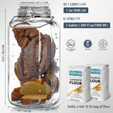 1 Gallon Super Large Glass Jar with Airtight Glass Lid, Stainless Steel Handle