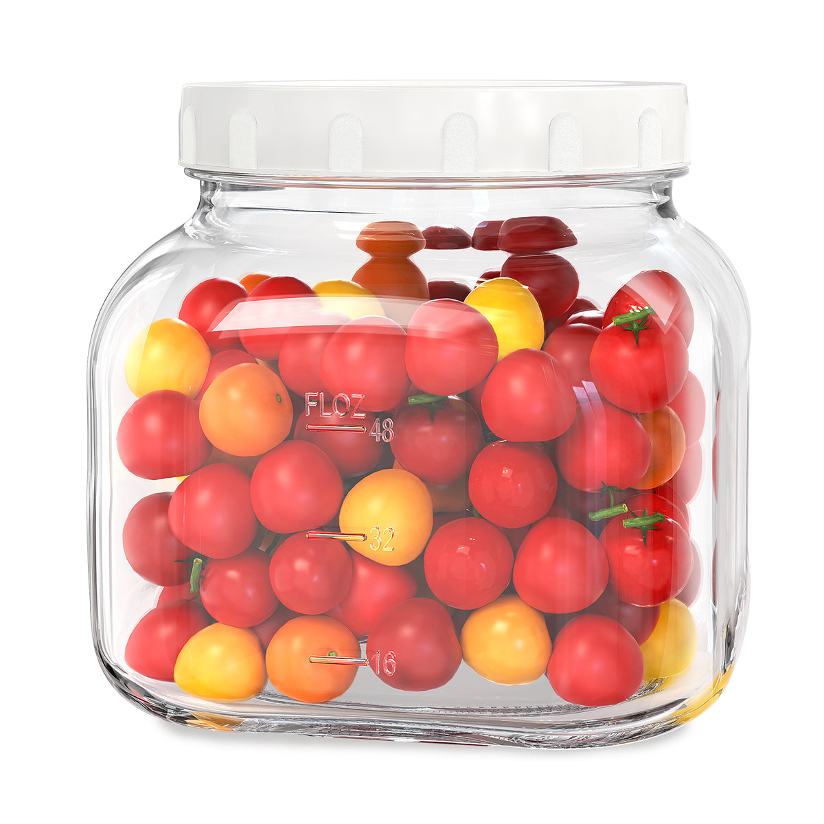 0.6 Gallon Square Wide Mouth Glass Jars with Airtight Lids