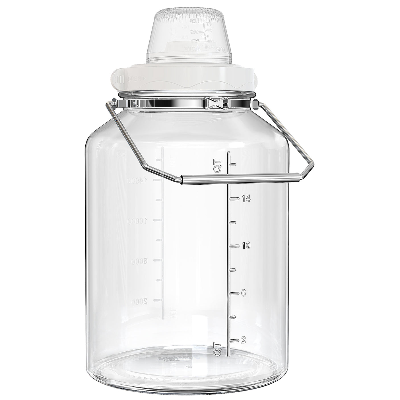 5 Gallon Wide Mouth Airtight Glass Storage Jars with Stainless Steel Handle