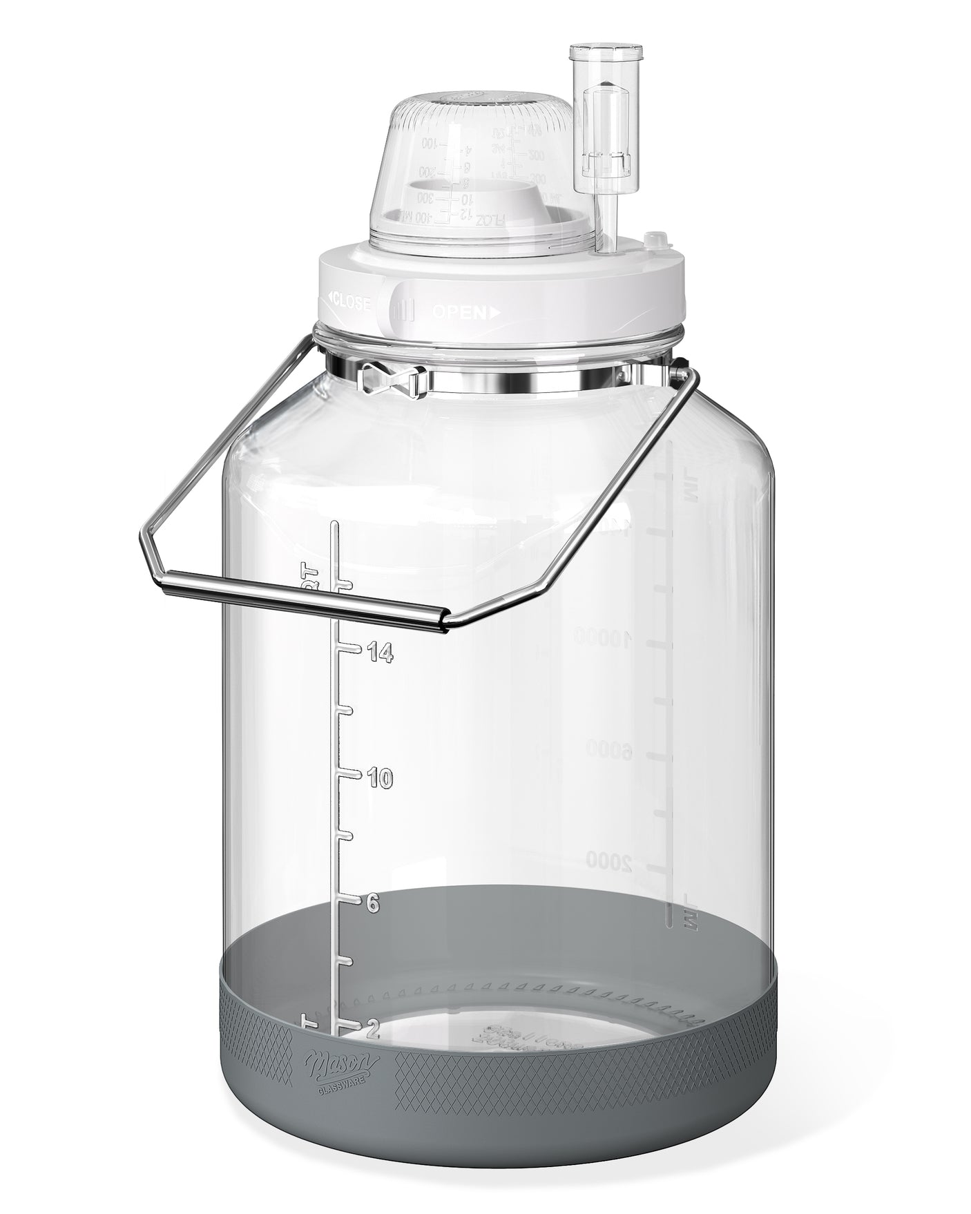 5 Gallon Super Large Fermentation Glass Jar with Handle, Silicone Anti-slip Cover, Airlocks