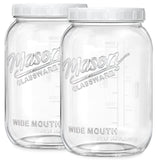 2 Pcs 1 Gallon Super Large Mason Jar with Airtight Screw Lid