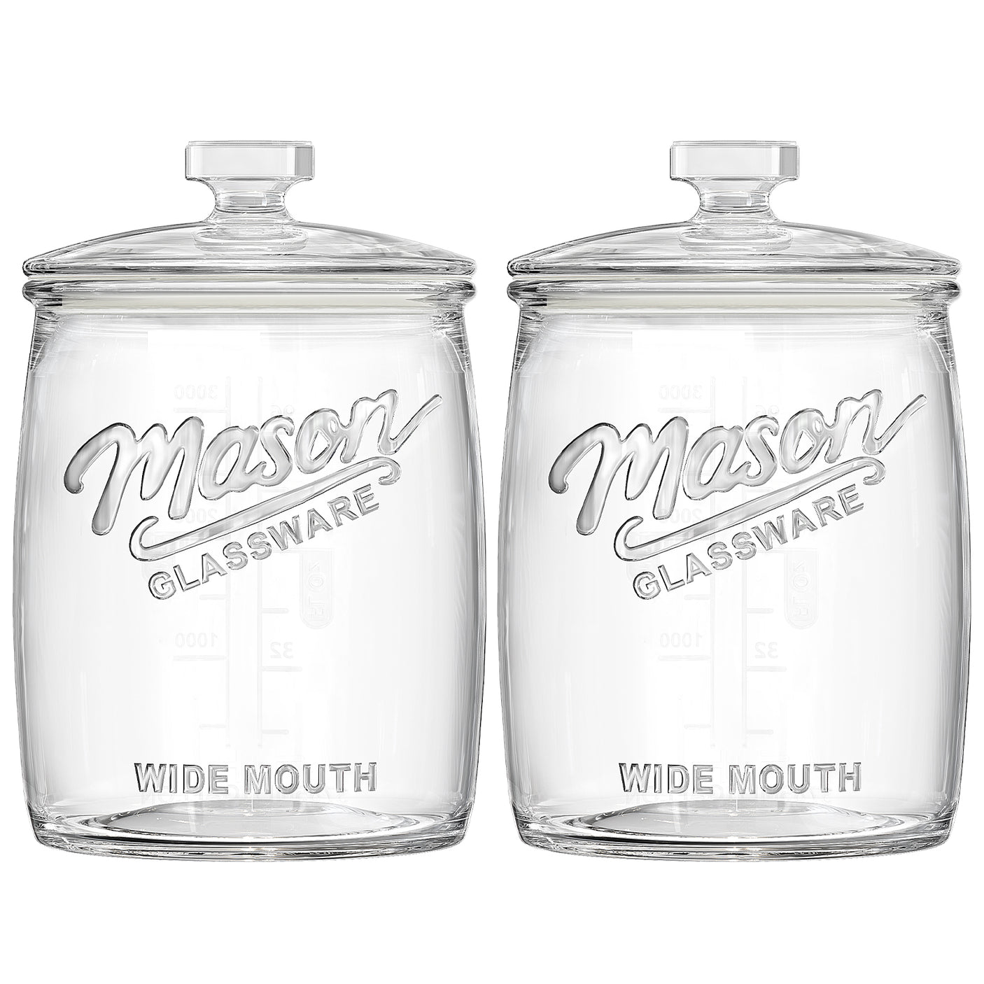 2 Pcs 1 Gallon Super Wide Mouth Mason Jar with Airtight Glass Lid