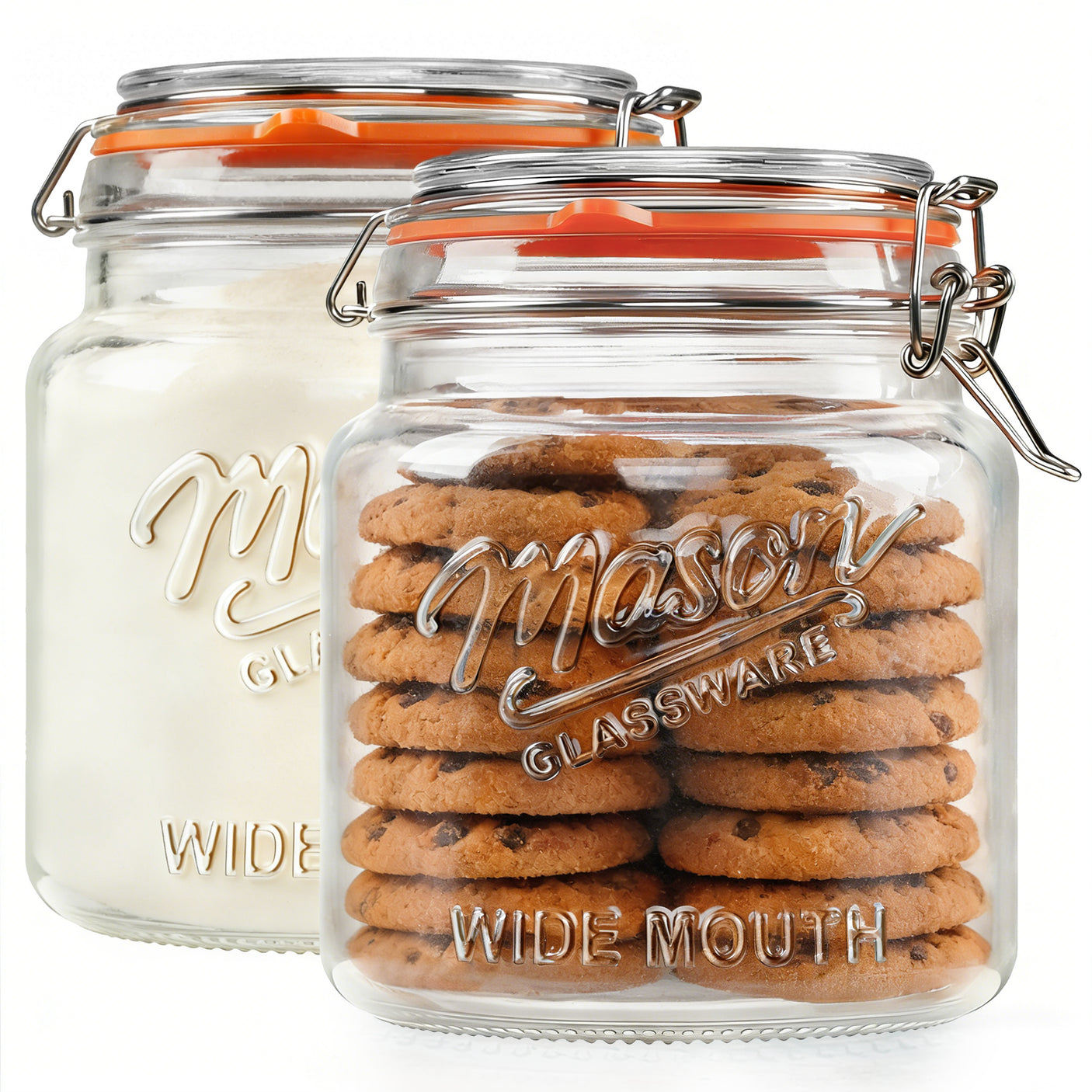 2 Pc 0.5 Gallon Mason Jar with Airtight Glass Lid