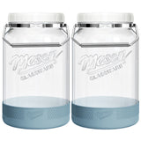 2 Pc 1 Gallon Glass Mason Jar with Silicone Anti-slip Cover & Airtight Lid, Steel Removable Handle
