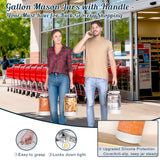 2 Pc 1 Gallon Glass Mason Jar with Silicone Anti-slip Cover & Airtight Lid, Steel Removable Handle