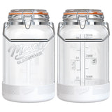 2 Pc 1 Gallon Glass Mason Jar with Silicone Anti-slip Cover & Airtight Glass Lid, Steel Removable Handle