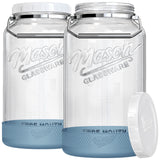 2 Pc 1.5 Gallon Storage Mason Jar with Silicone Anti-slip Cover & Airtight Lid, Steel Removable Handle