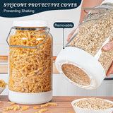 2 Pc 1.5 Gallon Storage Mason Jar with Silicone Anti-slip Cover & Airtight Lid, Steel Removable Handle