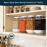 2 Pc 1.5 Gallon Square Mason Jar with Silicone Anti-slip Cover & Airtight Lid, Steel Removable Handle